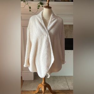 Soft Surroundings Cozy up Cardi Cardigan Fleece Ivory Size Large EUC